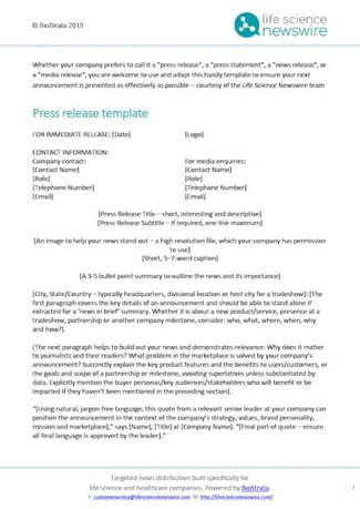 Press release template comp Press release template comp